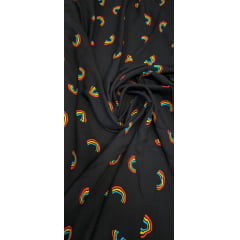 Viscose estampada premium Baw arco iris - Comprimento 3 m x Largura 1,45 m